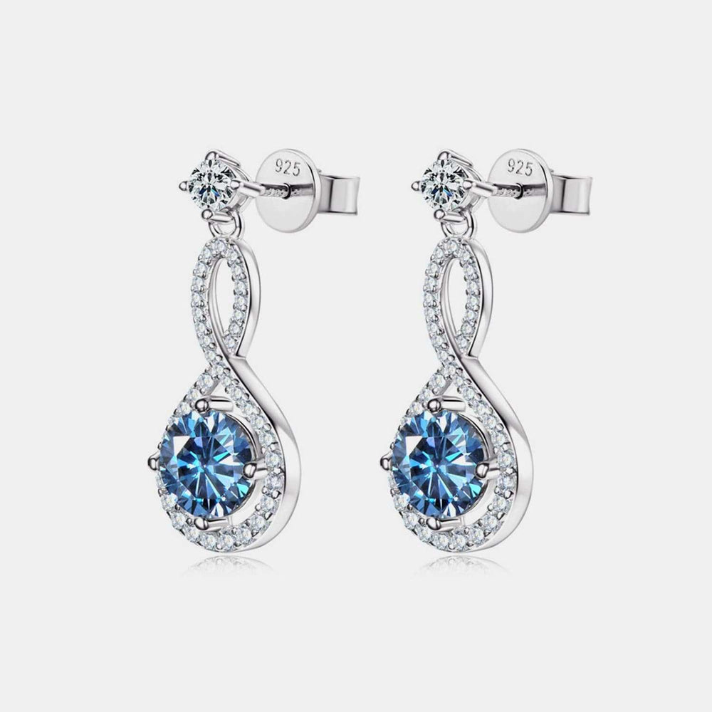 1 Carat Moissanite 925 Sterling Silver Earrings - Trendsi - Flyclothing LLC