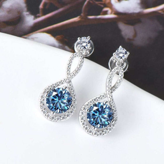 1 Carat Moissanite 925 Sterling Silver Earrings - Trendsi - Flyclothing LLC
