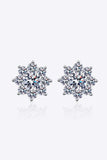 1 Carat Moissanite 925 Sterling Silver Flower Earrings - Trendsi - Flyclothing LLC