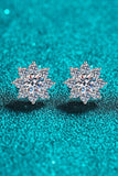 1 Carat Moissanite 925 Sterling Silver Flower Earrings - Trendsi - Flyclothing LLC