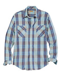 Tin Haul Mens Long Sleeve Snap Vintage Dobby Plaid Western Shirt - TIN HAUL - Flyclothing LLC