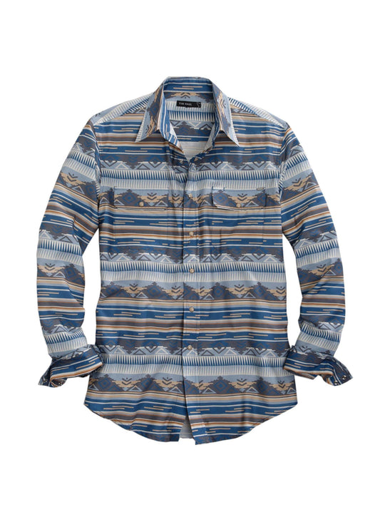 Tin Haul Mens Long Sleeve Snap Serape Aztec Print Western Shirt - Tin Haul - Flyclothing LLC