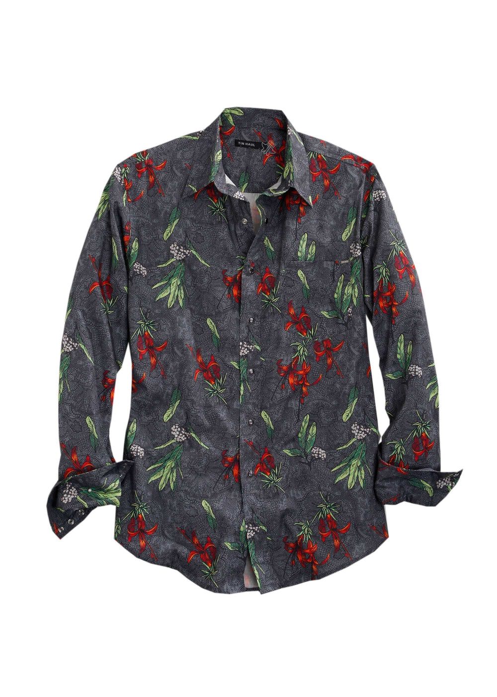 Tin Haul Mens Tropical Print Long Sleeve Snap Shirt - Tin Haul - Flyclothing LLC