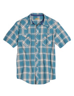 Mens Short Sleeve Snap Windowpane Dobby Western Shirt