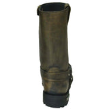 Brown Harness - Mens Motorcycle Biker Leather Boots