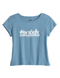 Tin Haul Womens Short Sleeve Tin Haul Running Horse Screen Print Boxy T Shirt With Vintage Wash And Scoop Neck - TIN HAUL - Flyclothing LLC