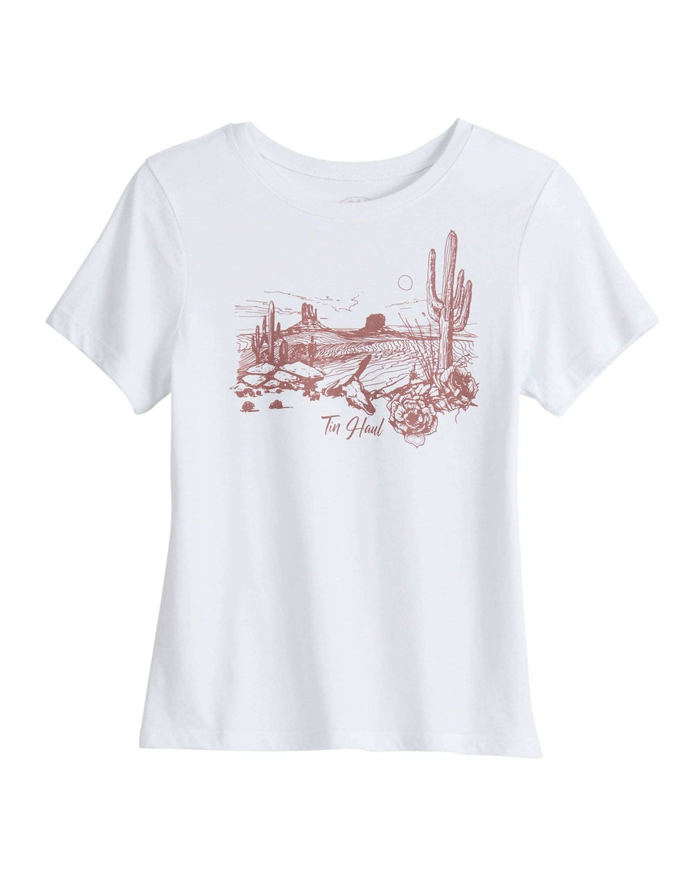 Tin Haul Womens Short Sleeve Tin Haul Desert Scene Screen Print T Shirt With Triblend Classic Fit - TIN HAUL - Flyclothing LLC