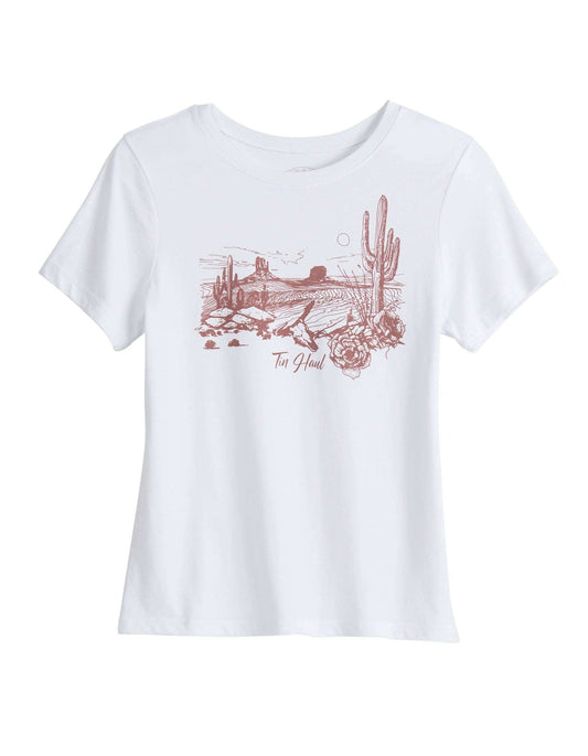 Tin Haul Womens Short Sleeve Tin Haul Desert Scene Screen Print T Shirt With Triblend Classic Fit - TIN HAUL - Flyclothing LLC