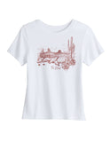Tin Haul Womens Short Sleeve Tin Haul Desert Scene Screen Print T Shirt With Triblend Classic Fit - TIN HAUL - Flyclothing LLC