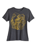 Tin Haul Womens Short Sleeve Tin Haul Girl Horse And Horseshoe T Shirt Heathered Grey Relax Fit - TIN HAUL - Flyclothing LLC