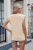 Corded Rib Round Neck T-Shirt - Trendsi - Flyclothing LLC
