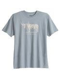 Tin Haul Unisex Short Sleeve Tin Haul Bull Standing Screen Print T Shirt Heavyweight Light Grey - TIN HAUL - Flyclothing LLC