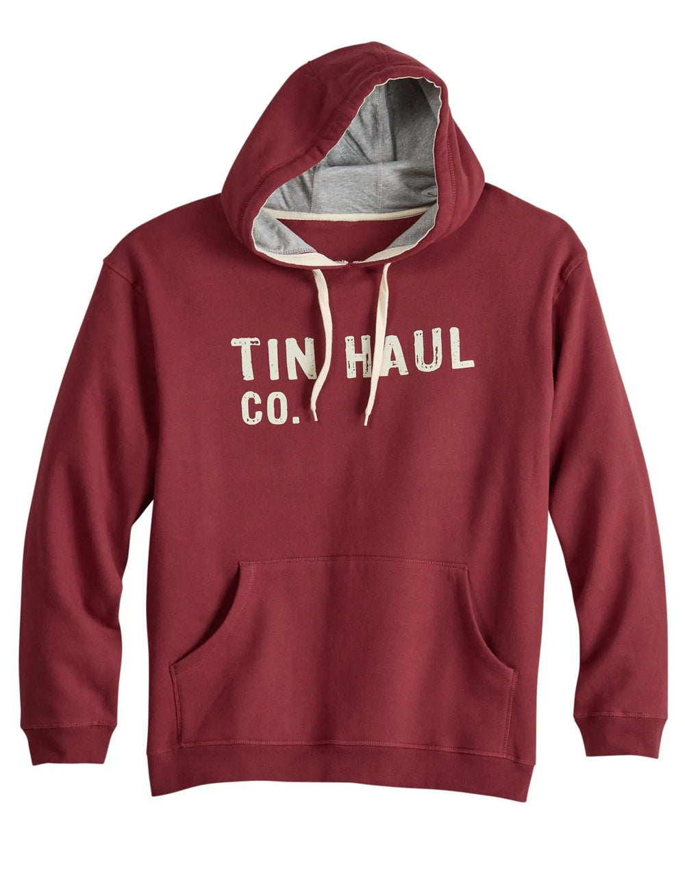 Tin Haul Mens Tin Haul Pullover Hoodie Co Screen Print Heavyweight Wine - TIN HAUL - Flyclothing LLC
