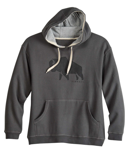 Tin Haul Mens Tin Haul Pullover Hoodie Modern Bull Screen Print Heavyweight Dark Grey - TIN HAUL - Flyclothing LLC