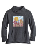 Tin Haul Womens Tin Haul Pullover Hoodie Desert Scenery Screen Print With Funnel Neck - TIN HAUL - Flyclothing LLC