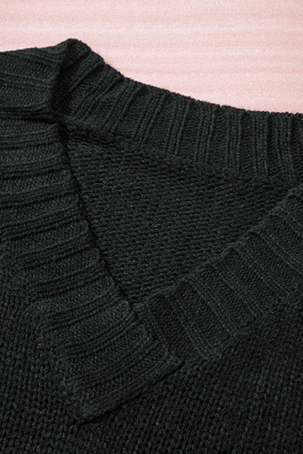 V-Neck Dropped Shoulder Sweater - Trendsi - Flyclothing LLC