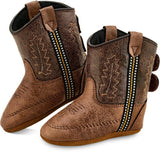 Old West Tan vintage foot brown crackle shaft Poppet - Old West - Flyclothing LLC