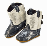 Old West Black Sliver Snake Print Foot Antique White Shaft Poppets - Old West - Flyclothing LLC