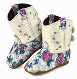 Old West Flower Print Foot White Shaft Poppets - Old West - Flyclothing LLC