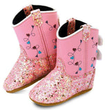 Old West Pink Glitter Toddler Round Toe Boots - Old West - Flyclothing LLC