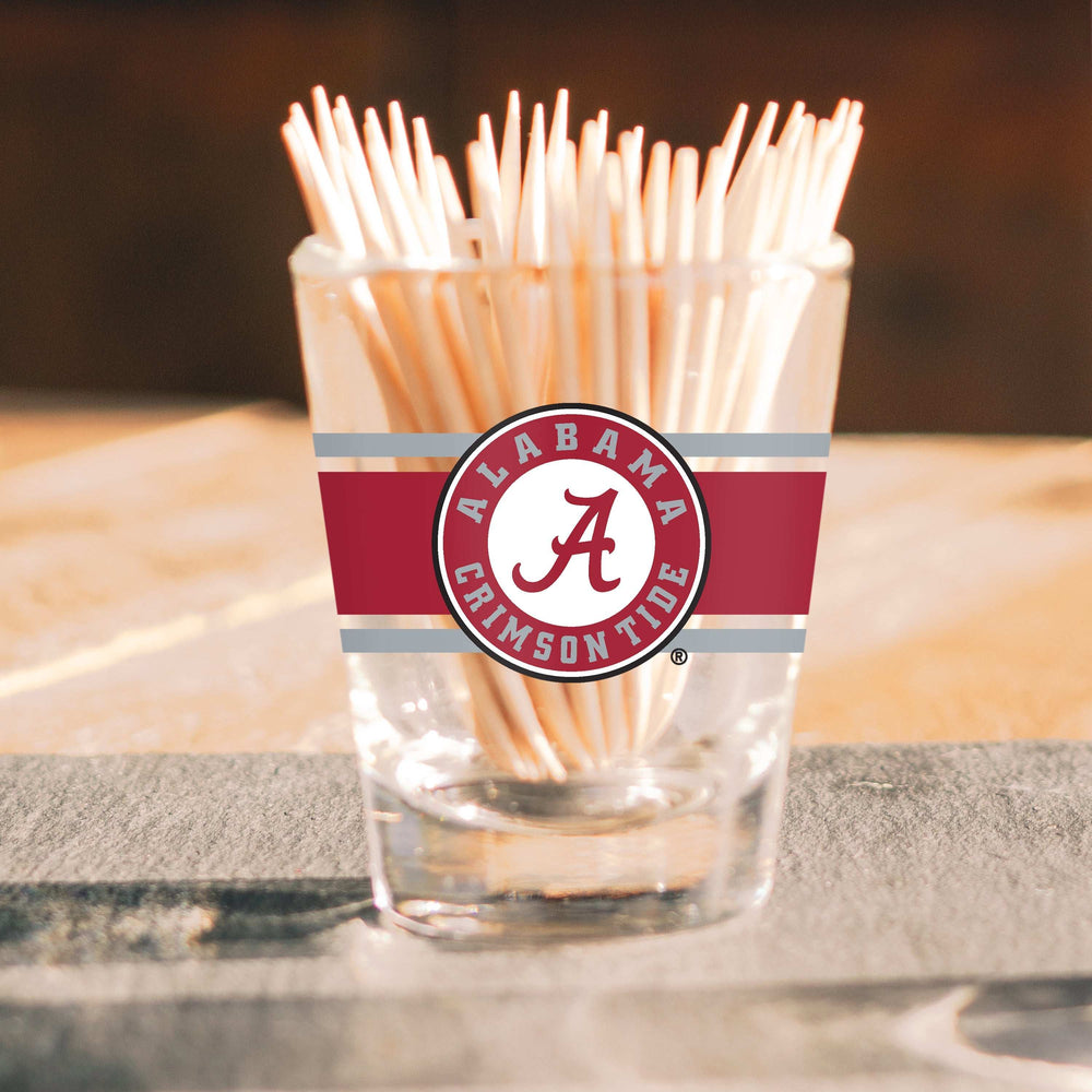 Alabama 2oz Stripe Shot Glass - Logo Brands - Flyclothing LLC