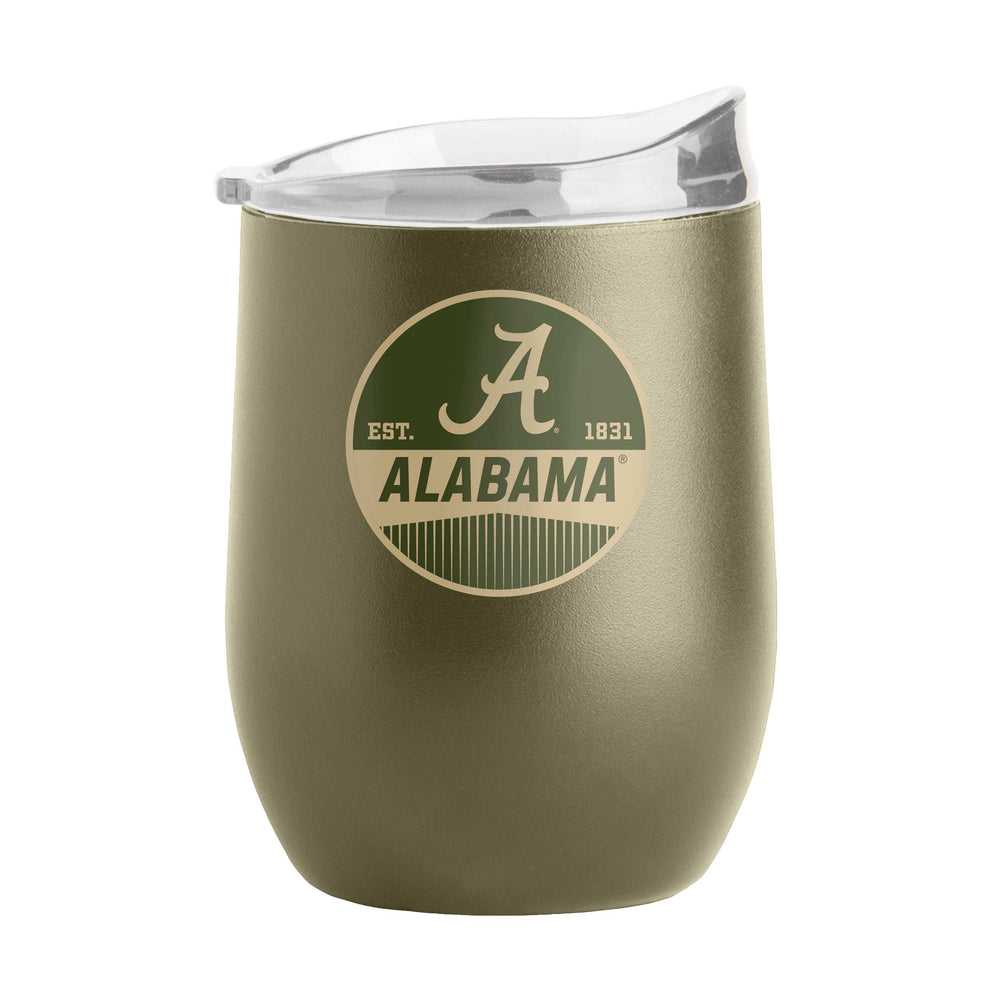 Alabama 16oz Badge Powder Coat Curved Beverage - Logo Brands - Flyclothing LLC