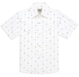 Boy's Ely Cattleman Short Sleeve Diamond Aztec Print Snap Shirt- Navy & White - Ely Cattleman - Flyclothing LLC