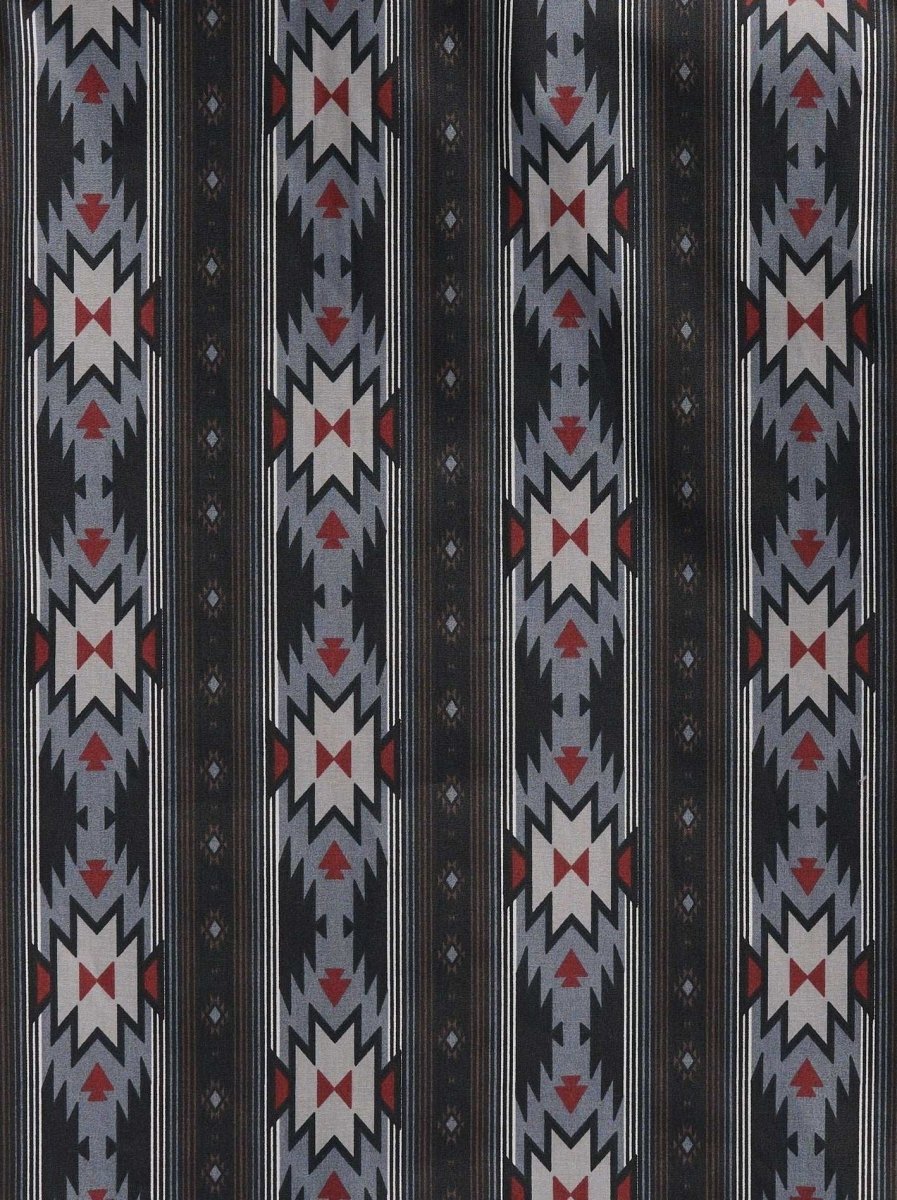 Boy's Ely Cattleman Long Sleeve Aztec Print Western Snap Shirt- Blue & Black - Ely Cattleman - Flyclothing LLC