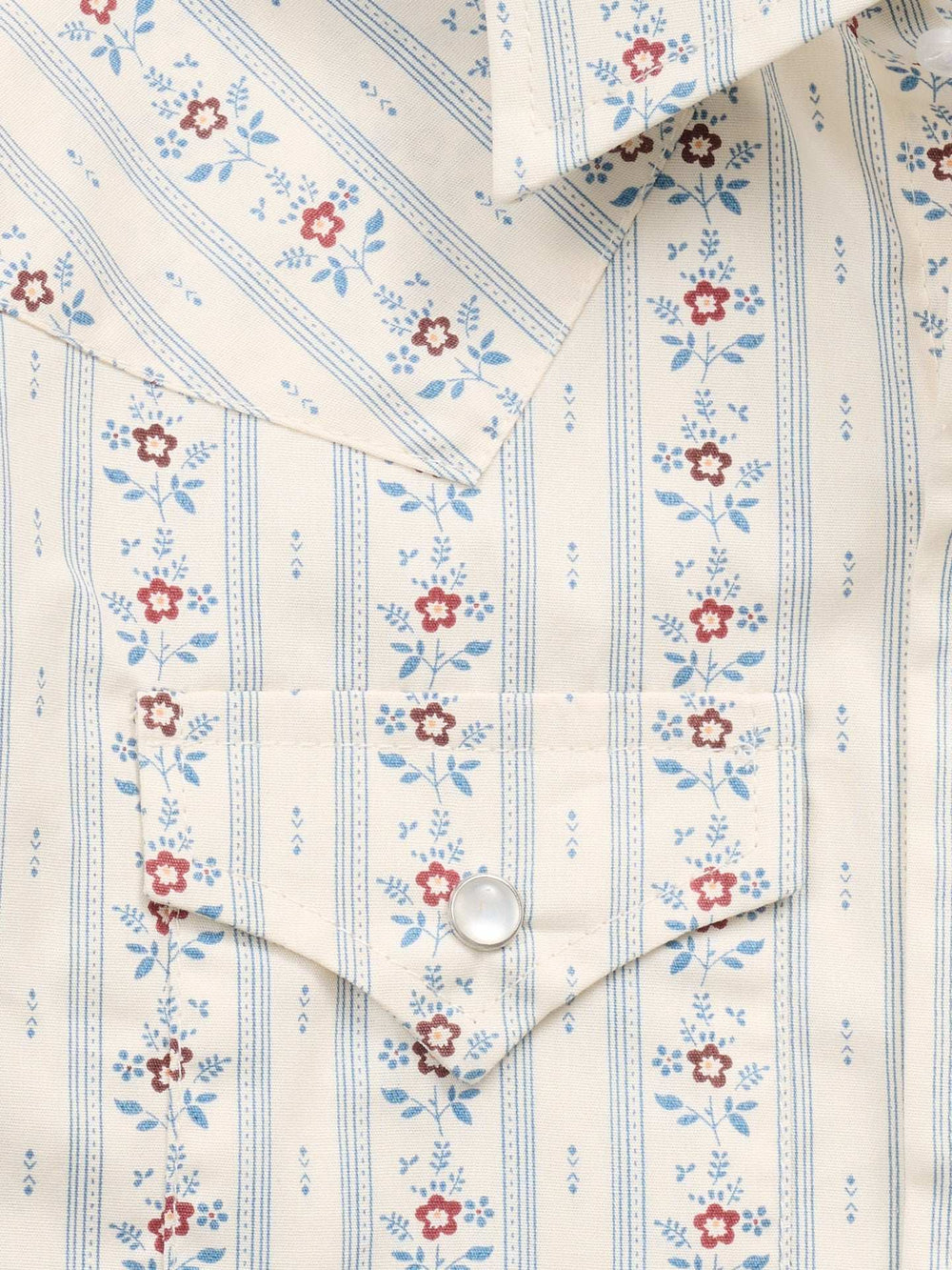 Boy's Ely Cattleman Long Sleeve Wallpaper Floral Print Snap Shirt-Ecru - Ely Cattleman - Flyclothing LLC