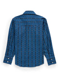 Boy's Ely Cattleman Long Sleeve Wallpaper Floral Print Snap Shirt- Navy - Ely Cattleman - Flyclothing LLC
