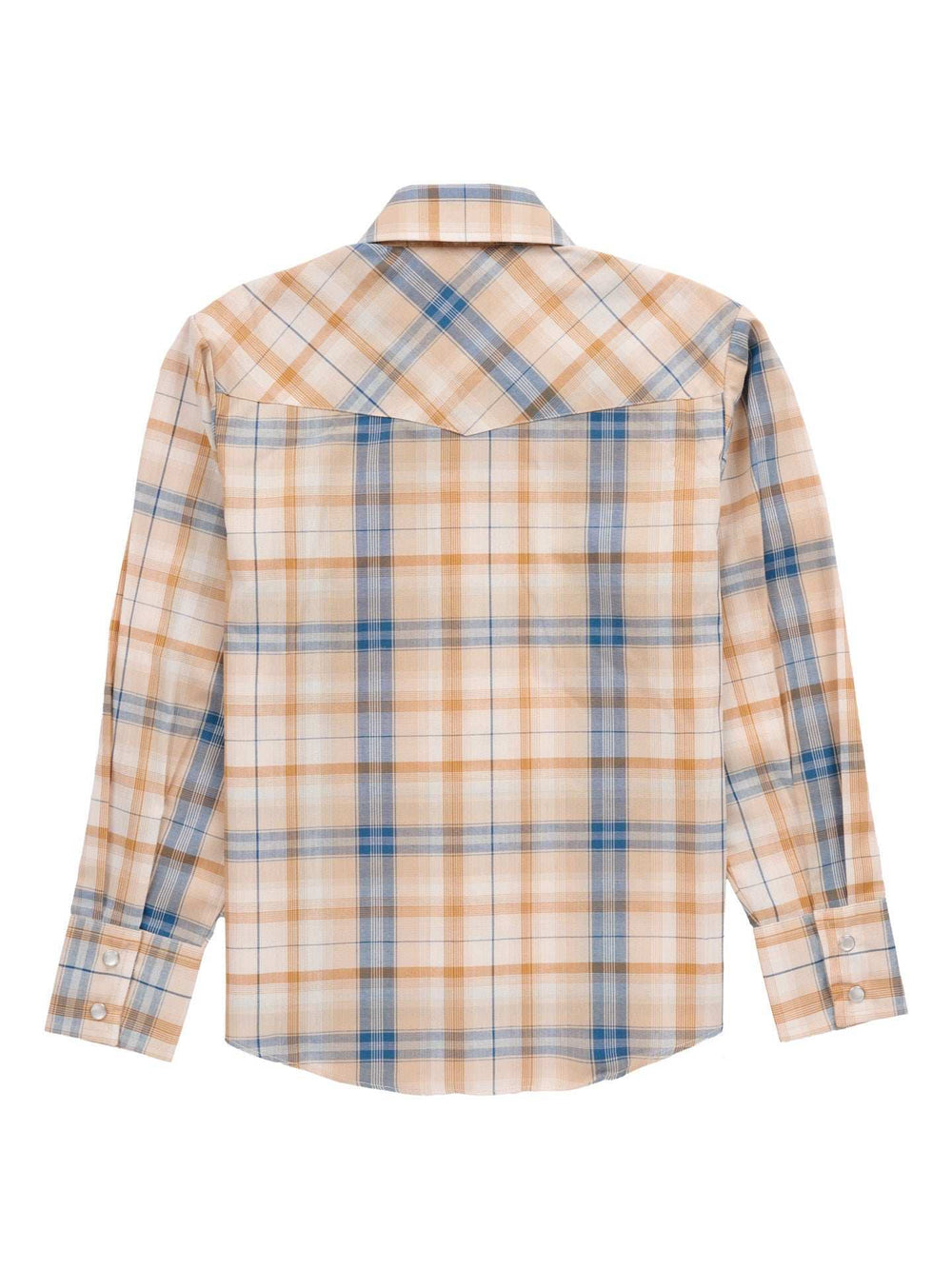 Boy's Ely Cattleman Long Sleeve Textured Plaid Western Snap Shirt-Tan - Ely Cattleman - Flyclothing LLC