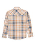 Boy's Ely Cattleman Long Sleeve Textured Plaid Western Snap Shirt-Tan - Ely Cattleman - Flyclothing LLC