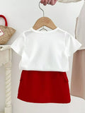 Children's Graphic Tee and Skirt Set - Trendsi - Flyclothing LLC