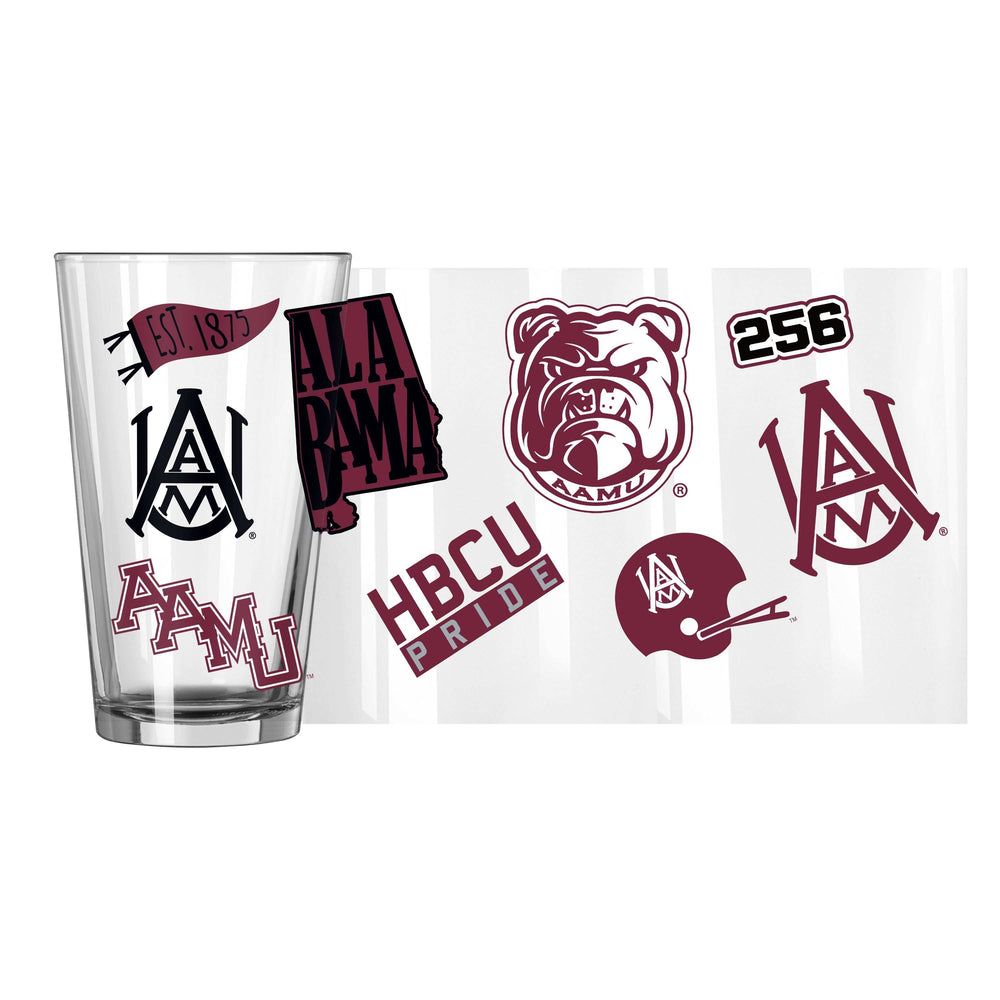 Alabama A&M 16oz Native Pint Glass - Logo Brands - Flyclothing LLC