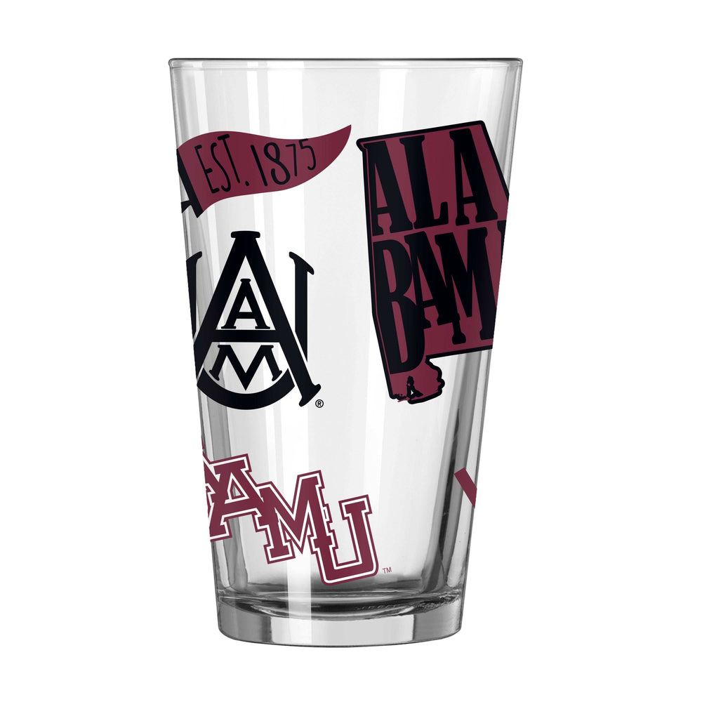 Alabama A&M 16oz Native Pint Glass - Logo Brands - Flyclothing LLC