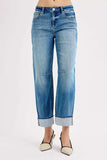 RISEN Slouchy Crop Barrel Cuffed Jeans - Trendsi - Flyclothing LLC