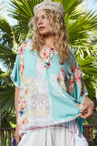 POL Lace Round Neck Short Sleeve Floral Pattern Top with Patch Detail - Trendsi - Flyclothing LLC