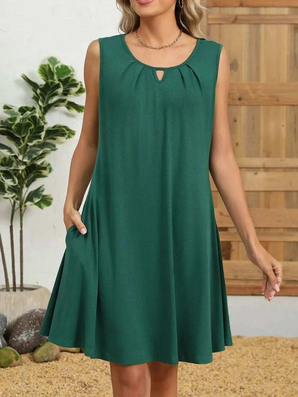 Round Neck Sleeveless Dress - Trendsi - Flyclothing LLC