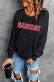 GAME DAY Round Neck Long Sleeve Sweatshirt - Trendsi - Flyclothing LLC