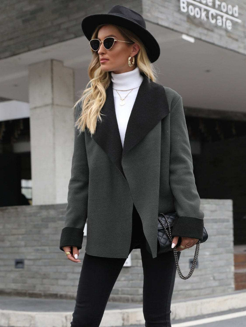 Open Front Long Sleeve Jacket - Trendsi - Flyclothing LLC
