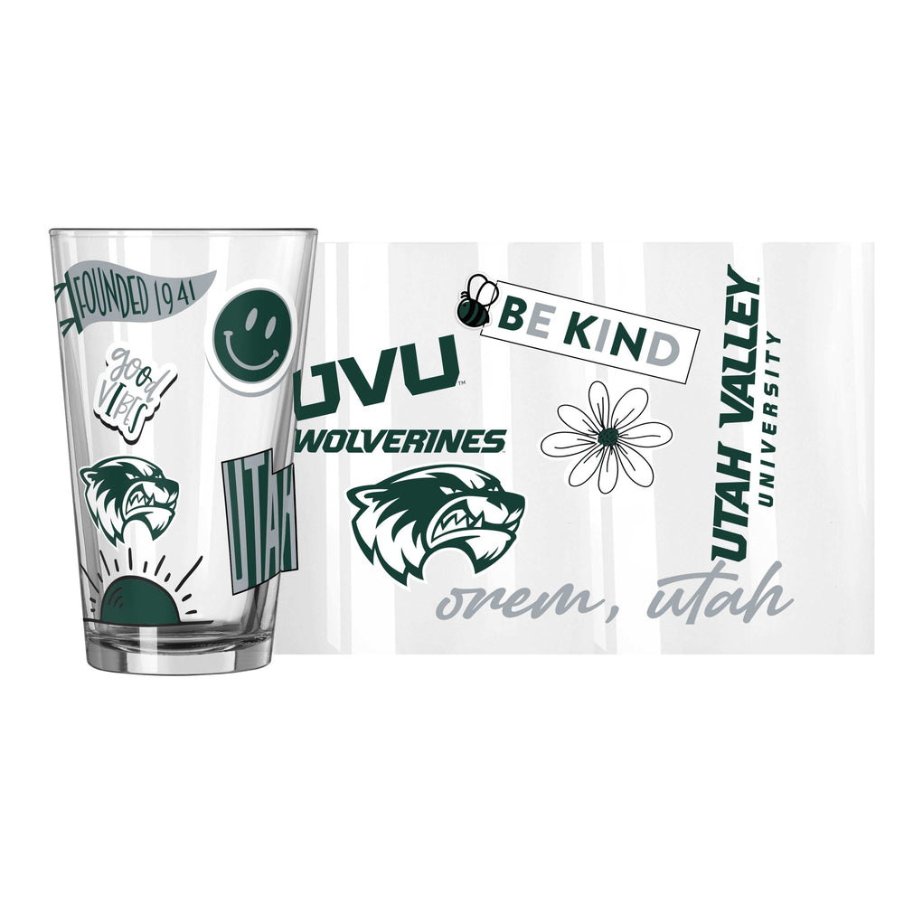 Utah Valley University 16oz Native Pint Glass - Logo Brands - Flyclothing LLC