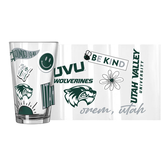 Utah Valley University 16oz Native Pint Glass - Logo Brands - Flyclothing LLC