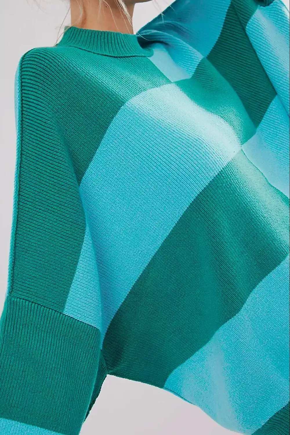 Color Block Round Neck Long Sleeve Sweater - Trendsi - Flyclothing LLC