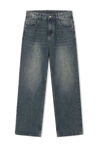 Wide Leg Jeans with Pockets - Trendsi - Flyclothing LLC