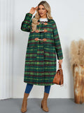 Plaid Long Sleeve Hooded Coat with Pockets - Trendsi - Flyclothing LLC