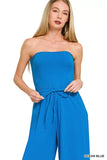 Zenana Tube Top Jumpsuit with Drawstring Waist - Trendsi - Flyclothing LLC