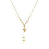 18K Gold-Plated Cross Necklace - Trendsi - Flyclothing LLC