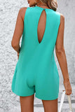 Round Neck Sleeveless Front Pocket Romper - Trendsi - Flyclothing LLC