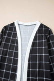 Plaid Open Front Long Sleeve Cover Up - Trendsi - Flyclothing LLC