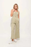 And The Why Square Neck Button Down Cropped Wide Leg Jumpsuit - Trendsi - Flyclothing LLC